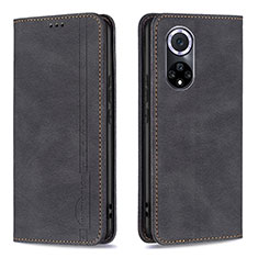 Leather Case Stands Flip Cover Holder B15F for Huawei Nova 9 Black