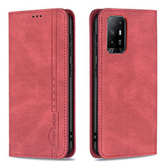 Leather Case Stands Flip Cover Holder B15F for Oppo A94 5G Red