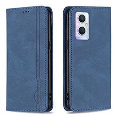 Leather Case Stands Flip Cover Holder B15F for Oppo F21s Pro 5G Blue