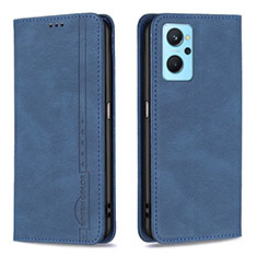 Leather Case Stands Flip Cover Holder B15F for Oppo K10 4G Blue