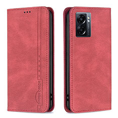 Leather Case Stands Flip Cover Holder B15F for Oppo K10 5G India Red