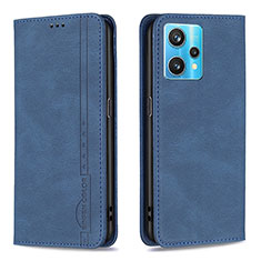 Leather Case Stands Flip Cover Holder B15F for Realme 9 4G Blue