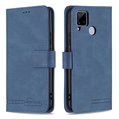 Leather Case Stands Flip Cover Holder B15F for Realme C12 Blue