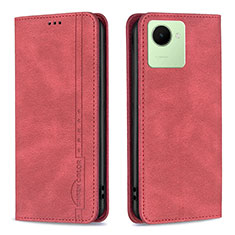 Leather Case Stands Flip Cover Holder B15F for Realme C30 Red