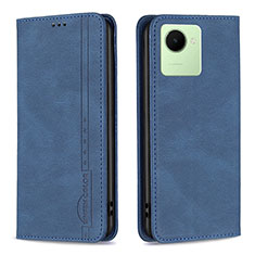 Leather Case Stands Flip Cover Holder B15F for Realme C30s Blue