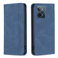 Leather Case Stands Flip Cover Holder B15F for Realme C31 Blue