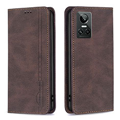 Leather Case Stands Flip Cover Holder B15F for Realme GT Neo3 5G Brown