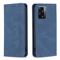 Leather Case Stands Flip Cover Holder B15F for Realme Q5i 5G Blue