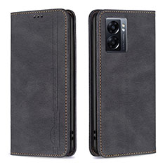 Leather Case Stands Flip Cover Holder B15F for Realme V23i 5G Black