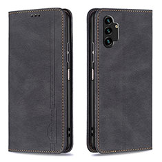 Leather Case Stands Flip Cover Holder B15F for Samsung Galaxy A13 4G Black