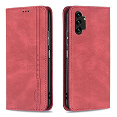 Leather Case Stands Flip Cover Holder B15F for Samsung Galaxy A13 4G Red