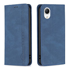 Leather Case Stands Flip Cover Holder B15F for Samsung Galaxy A23 5G SC-56C Blue