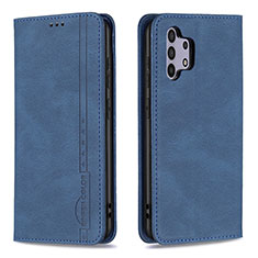 Leather Case Stands Flip Cover Holder B15F for Samsung Galaxy A32 4G Blue