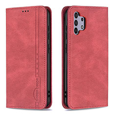 Leather Case Stands Flip Cover Holder B15F for Samsung Galaxy A32 5G Red