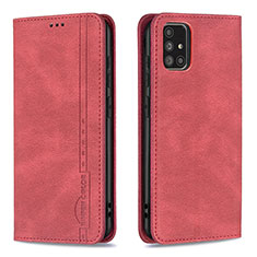 Leather Case Stands Flip Cover Holder B15F for Samsung Galaxy A71 4G A715 Red