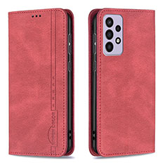 Leather Case Stands Flip Cover Holder B15F for Samsung Galaxy A73 5G Red