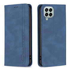 Leather Case Stands Flip Cover Holder B15F for Samsung Galaxy M33 5G Blue