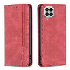 Leather Case Stands Flip Cover Holder B15F for Samsung Galaxy M33 5G Red