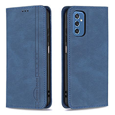 Leather Case Stands Flip Cover Holder B15F for Samsung Galaxy M52 5G Blue