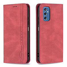 Leather Case Stands Flip Cover Holder B15F for Samsung Galaxy M52 5G Red