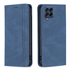 Leather Case Stands Flip Cover Holder B15F for Samsung Galaxy M53 5G Blue