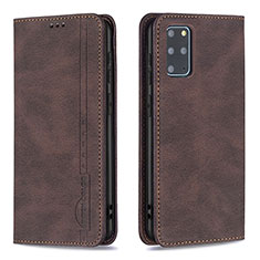 Leather Case Stands Flip Cover Holder B15F for Samsung Galaxy S20 Plus 5G Brown