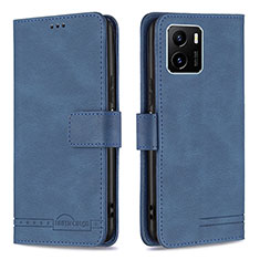 Leather Case Stands Flip Cover Holder B15F for Vivo iQOO U5x Blue