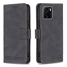 Leather Case Stands Flip Cover Holder B15F for Vivo Y10 Black