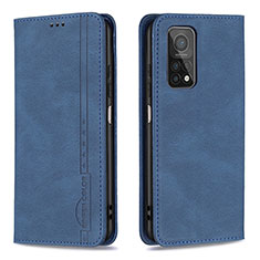 Leather Case Stands Flip Cover Holder B15F for Xiaomi Mi 10T 5G Blue