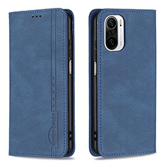 Leather Case Stands Flip Cover Holder B15F for Xiaomi Mi 11i 5G Blue