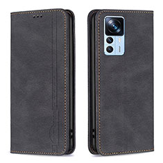 Leather Case Stands Flip Cover Holder B15F for Xiaomi Mi 12T 5G Black