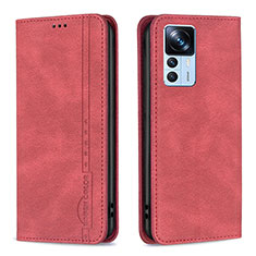 Leather Case Stands Flip Cover Holder B15F for Xiaomi Mi 12T 5G Red