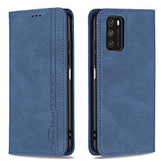 Leather Case Stands Flip Cover Holder B15F for Xiaomi Poco M3 Blue