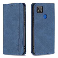 Leather Case Stands Flip Cover Holder B15F for Xiaomi Redmi 10A 4G Blue