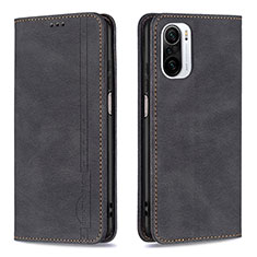 Leather Case Stands Flip Cover Holder B15F for Xiaomi Redmi K40 Pro+ Plus 5G Black