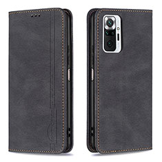 Leather Case Stands Flip Cover Holder B15F for Xiaomi Redmi Note 10 Pro Max Black