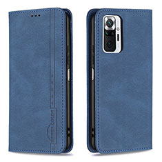 Leather Case Stands Flip Cover Holder B15F for Xiaomi Redmi Note 10 Pro Max Blue