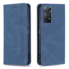 Leather Case Stands Flip Cover Holder B15F for Xiaomi Redmi Note 11 Pro 4G Blue