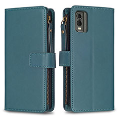 Leather Case Stands Flip Cover Holder B16F for Nokia C210 Green