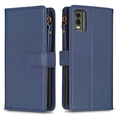 Leather Case Stands Flip Cover Holder B16F for Nokia C32 Blue