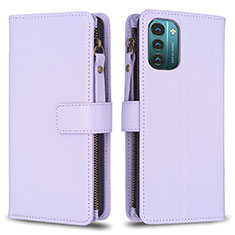 Leather Case Stands Flip Cover Holder B16F for Nokia G11 Clove Purple