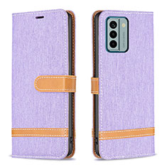 Leather Case Stands Flip Cover Holder B16F for Nokia G22 Clove Purple