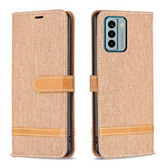 Leather Case Stands Flip Cover Holder B16F for Nokia G22 Gold