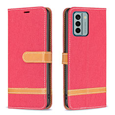 Leather Case Stands Flip Cover Holder B16F for Nokia G22 Red