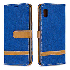 Leather Case Stands Flip Cover Holder B16F for Samsung Galaxy A10e Blue
