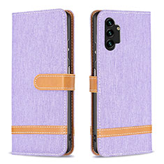 Leather Case Stands Flip Cover Holder B16F for Samsung Galaxy A13 4G Clove Purple