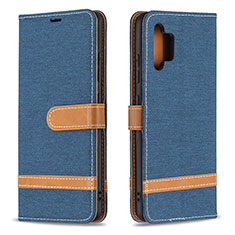Leather Case Stands Flip Cover Holder B16F for Samsung Galaxy A32 5G Navy Blue