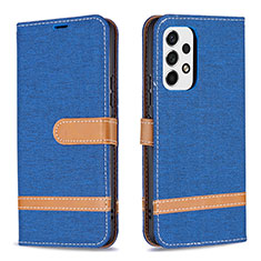 Leather Case Stands Flip Cover Holder B16F for Samsung Galaxy A53 5G Blue