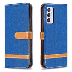 Leather Case Stands Flip Cover Holder B16F for Samsung Galaxy A54 5G Blue