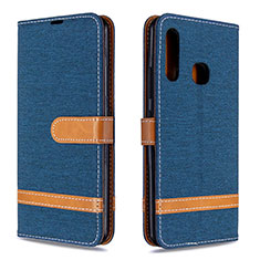 Leather Case Stands Flip Cover Holder B16F for Samsung Galaxy A70E Navy Blue